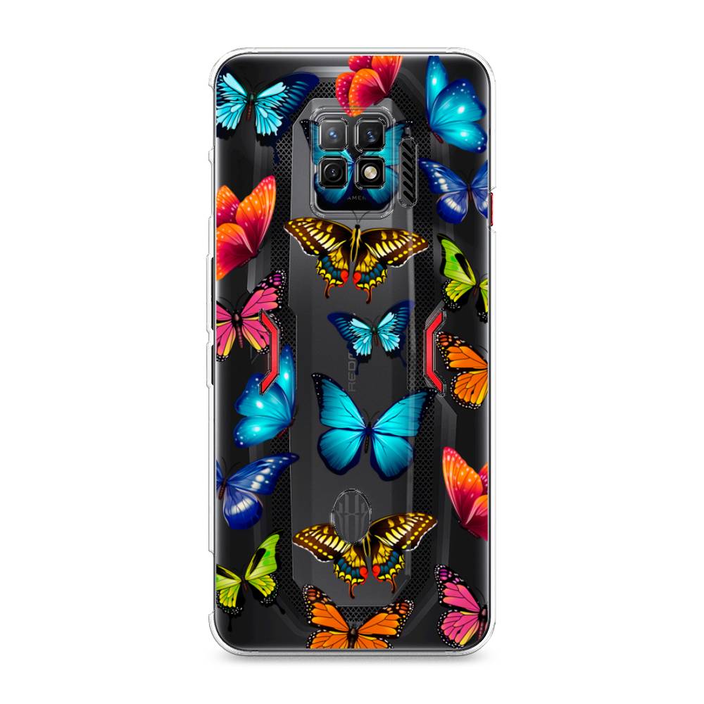 фото Силиконовый чехол "разные бабочки" на zte nubia red magic 7 pro awog