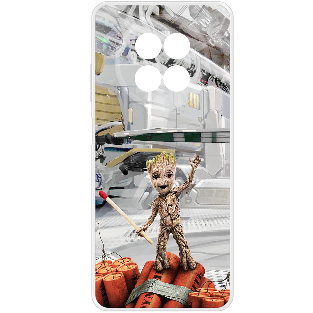 

Чехол-накладка Krutoff Clear Case Стражи Галактики. Малыш Грут для Realme 13 5G, Прозрачный