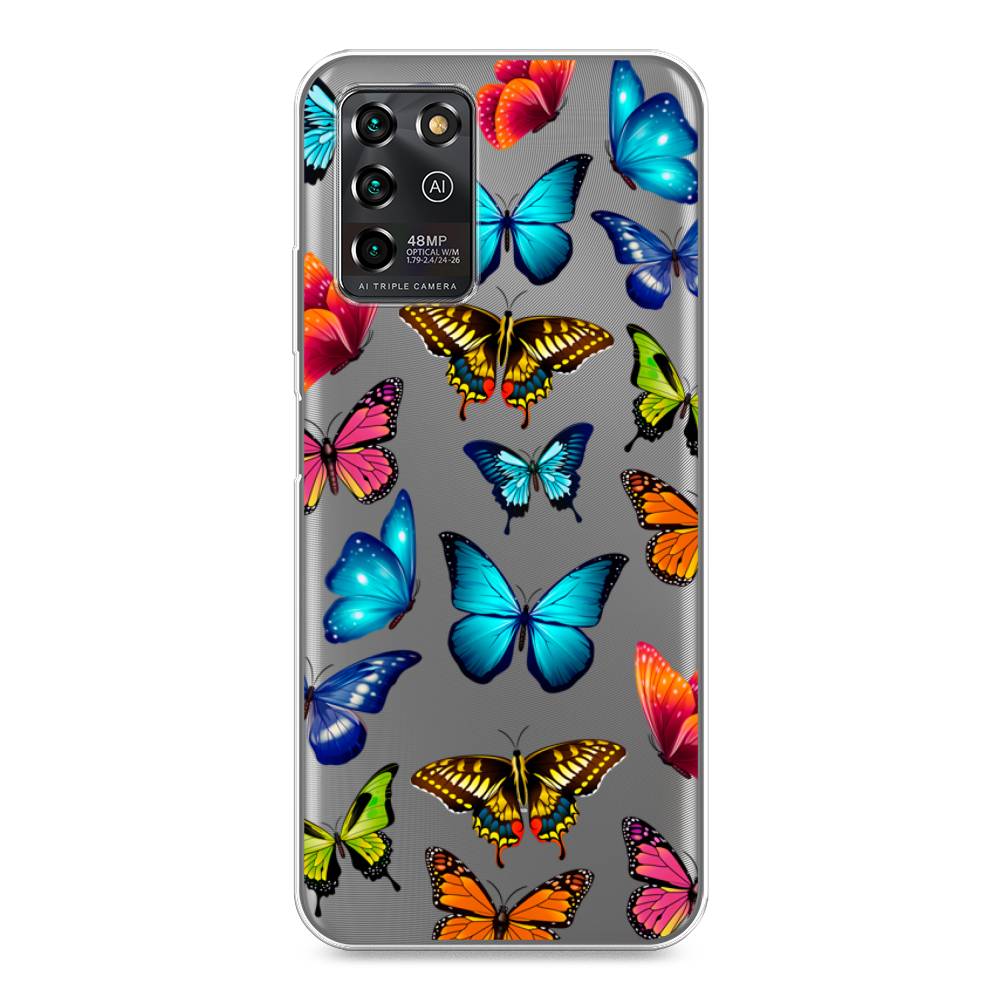 фото Силиконовый чехол "разные бабочки" на zte blade v30 vita awog