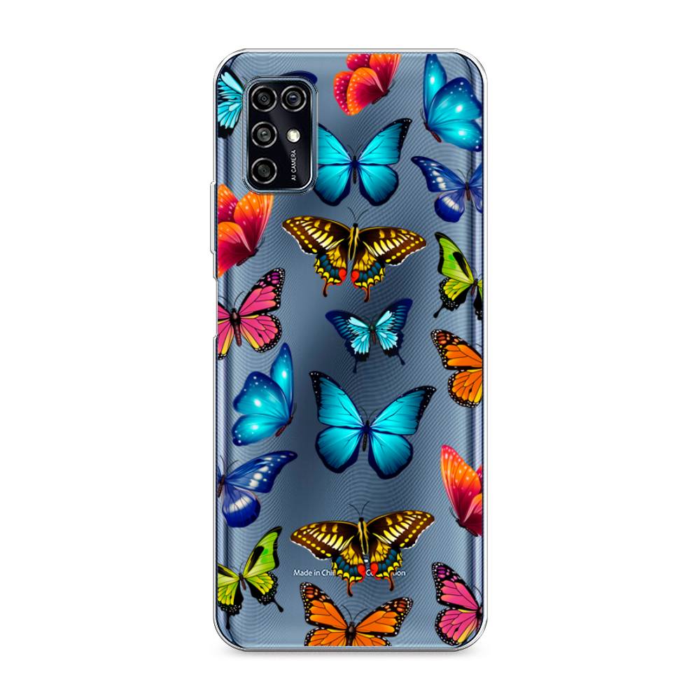 фото Силиконовый чехол "разные бабочки" на zte blade v2020 smart awog