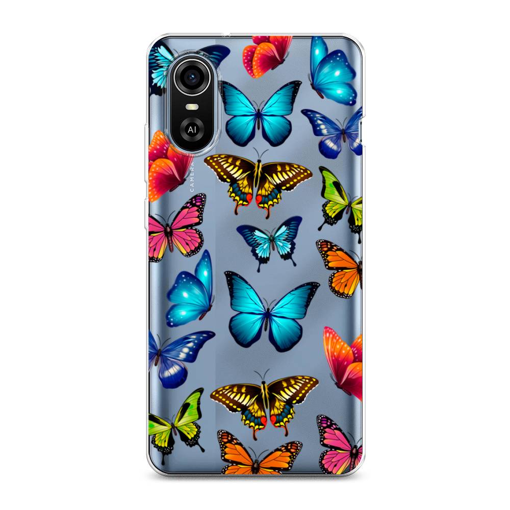 фото Силиконовый чехол "разные бабочки" на zte blade a31 plus awog