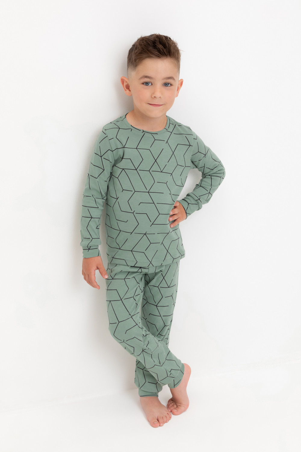 Пижама детская CROCKID К 1044, хаки, 122, 1 шт.