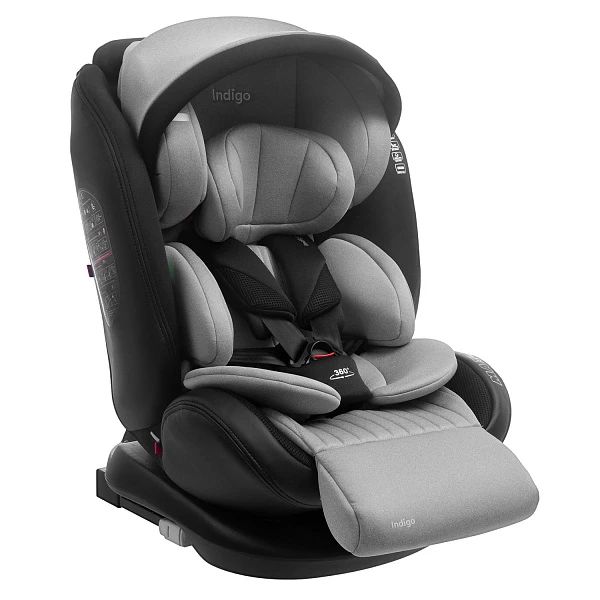 Автокресло детское Indigo MAX-X Isofix растущее 0-36 кг, серый автокресло legacy yc 06 изофикс серый