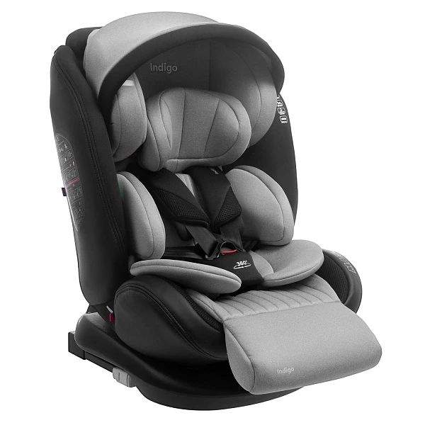 Автокресло детское Indigo MAX-X Isofix растущее 0-36 кг, серый