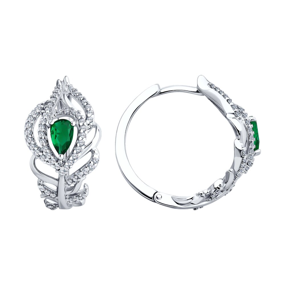 

Серьги конго из серебра SOKOLOV 94026502, фианит, 94026502