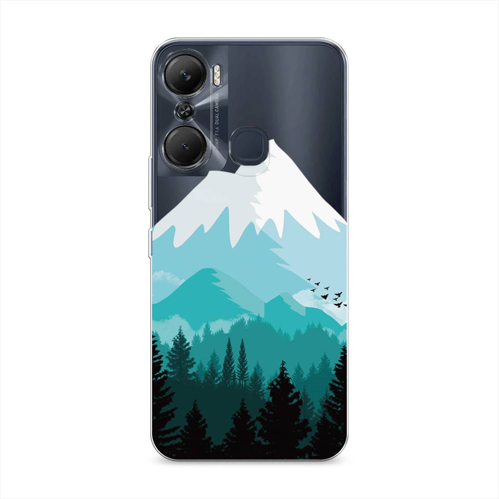 

Чехол на Infinix Hot 12 Pro "Синяя снежная гора", Белый;голубой, 3102450-2