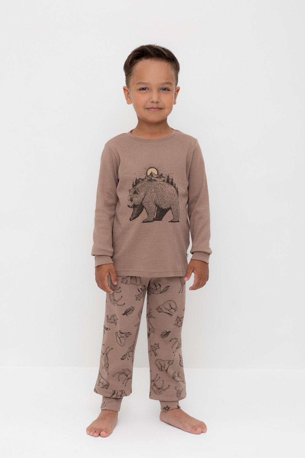 

Пижама детская CROCKID К 1044, коричневый, 116, 1 шт., К 1044