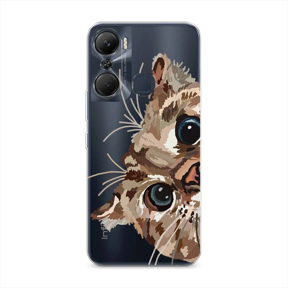 

Чехол на Infinix Hot 12 Pro "Любопытный кот", Коричневый;синий;черный, 3102450-1