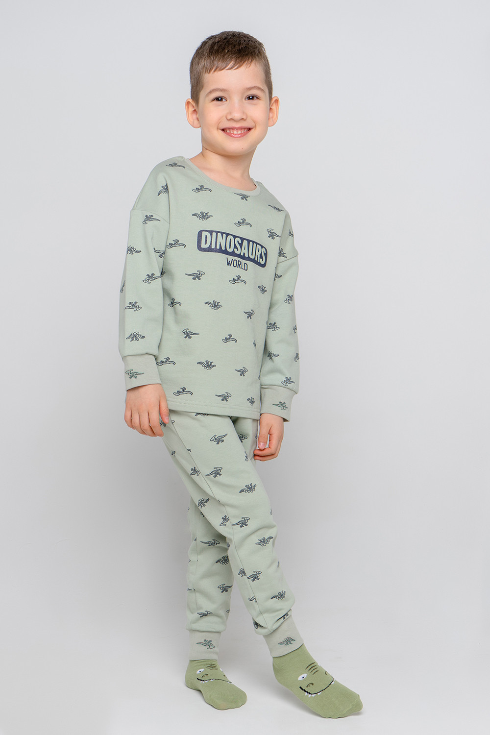 

Пижама детская CROCKID М 2836-3, хаки, 140, 1 шт, М 2836-3, М 2808-2