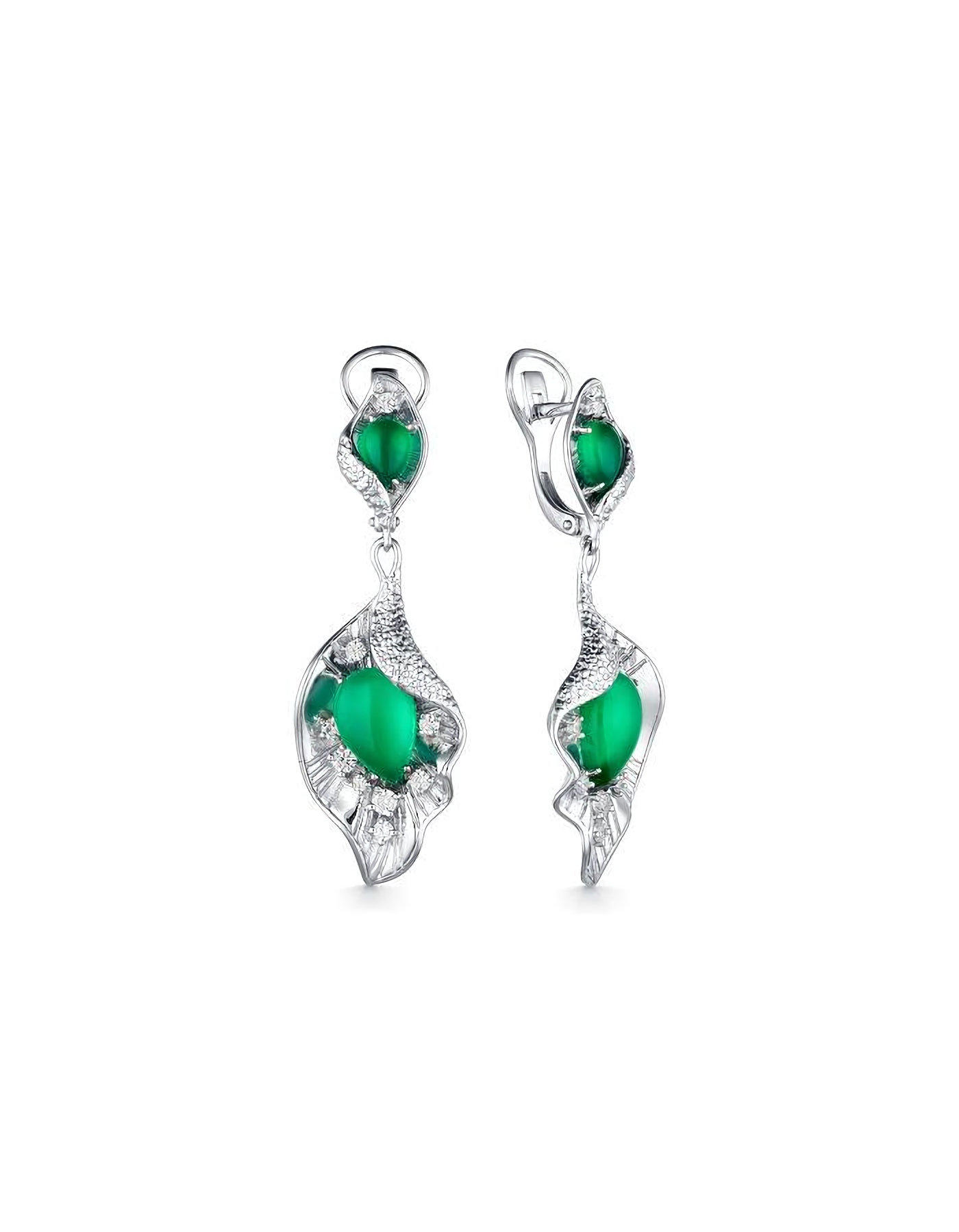 

Серьги подвески из серебра TEO MAORI 8С-3637рк40900, агат, 8С-3637рк40900