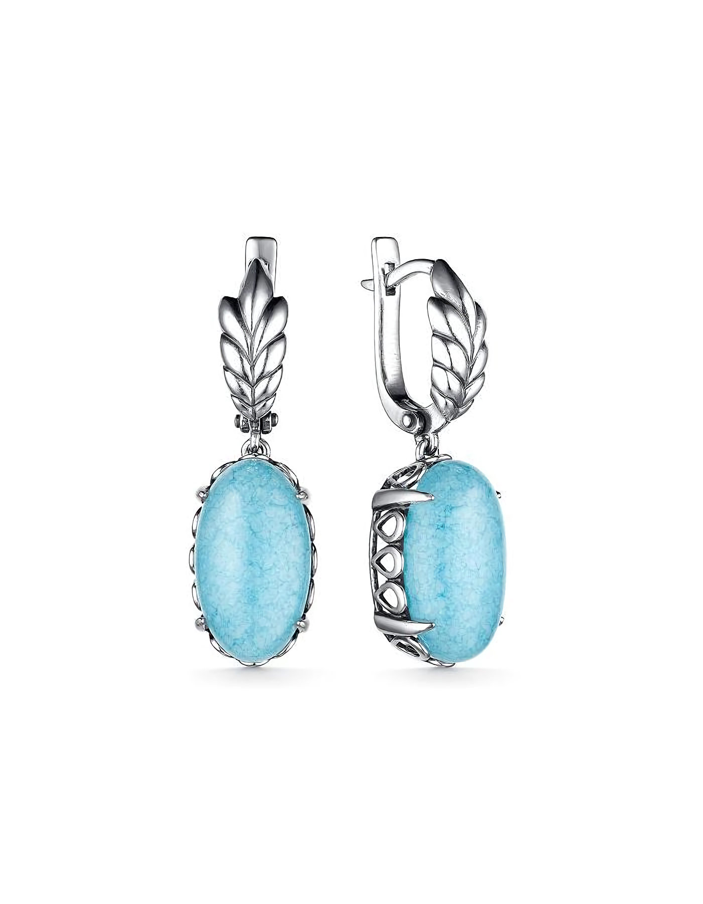 

Серьги подвески из серебра TEO MAORI 8С-3631ок4145, ангелит, 8С-3631ок4145
