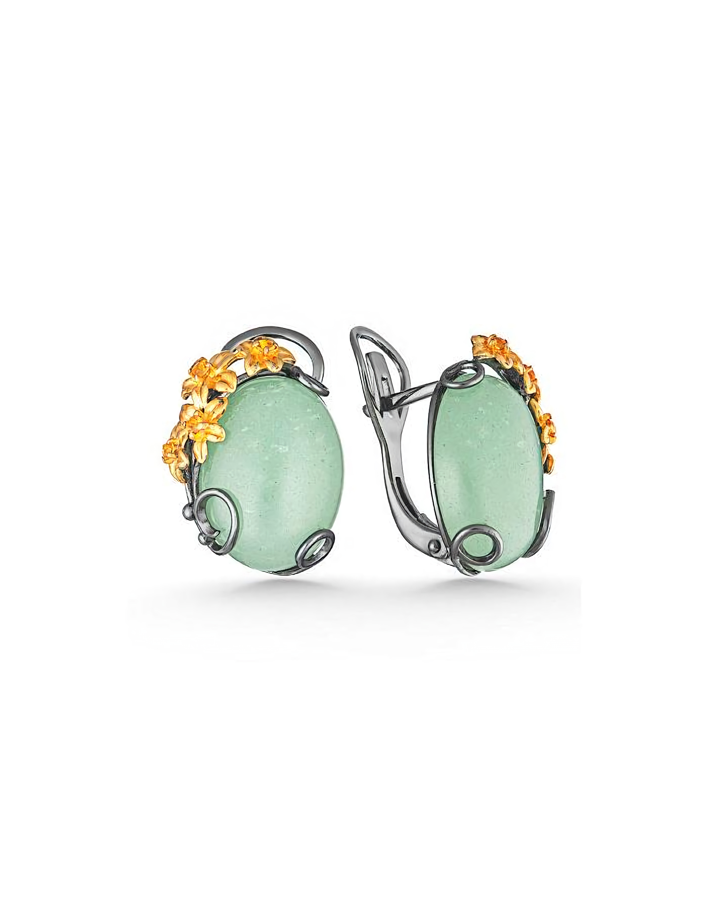 

Серьги из серебра TEO MAORI 8С-3586рзк459405, нефрит, 8С-3586рзк459405