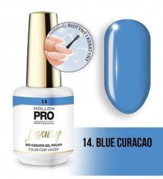 Гель-лак Mollon Pro Luxury Color Coat №14 Blue Curacao 8 мл