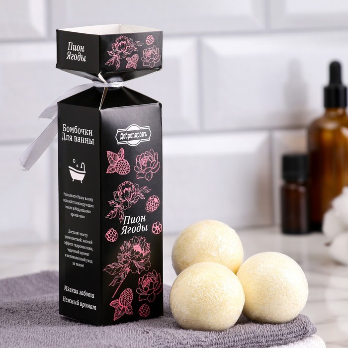 

Добропаровъ Бомбочки для ванны "Spa&Beauty" аромат пион и ягоды, Бежевый