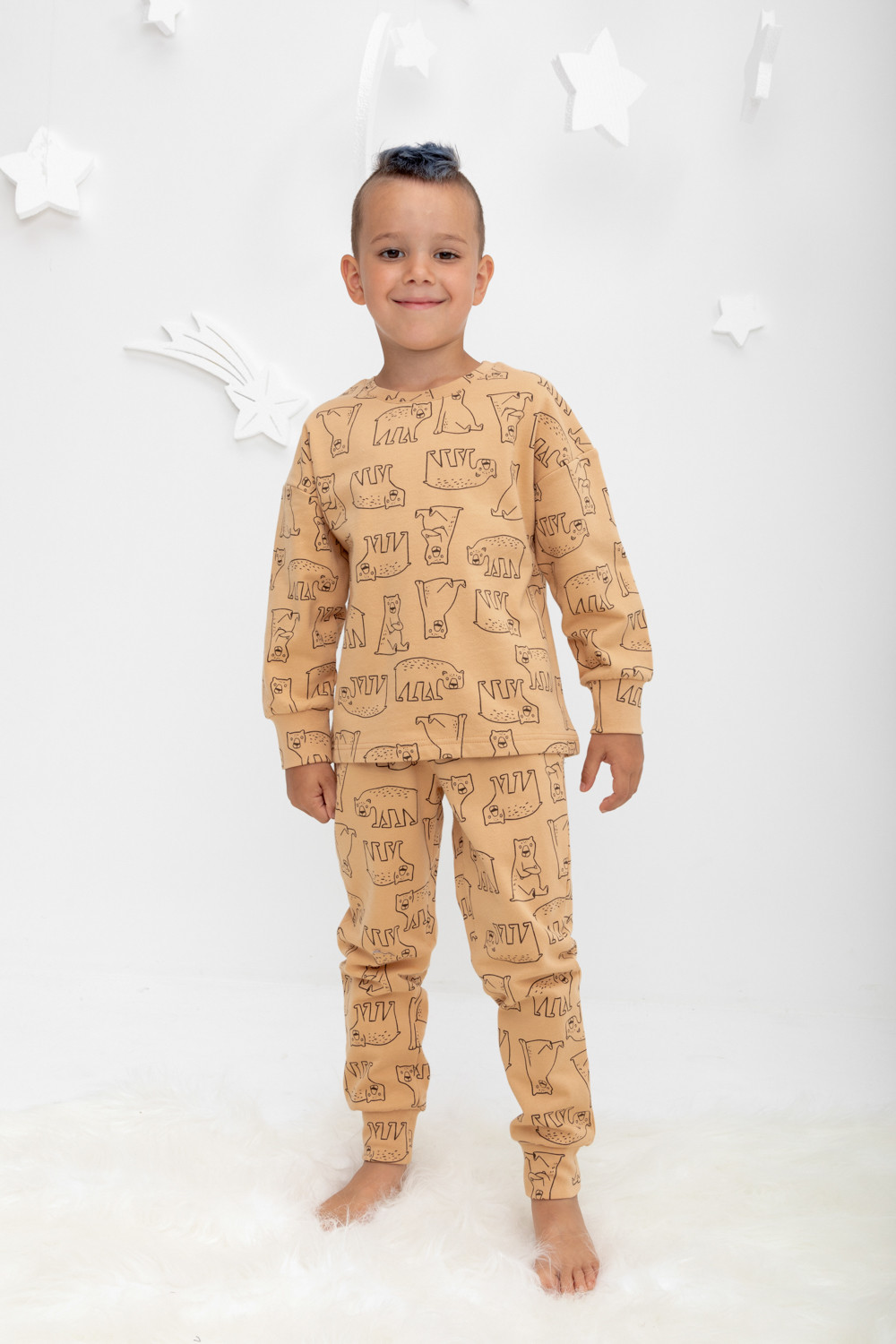 

Пижама детская CROCKID М 2836-3, коричневый, 128, 1 шт., М 2836-3, М 2808-2