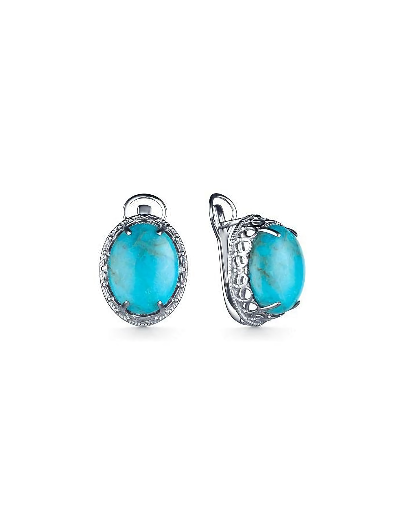 

Серьги из серебра TEO MAORI 8С-3074рк438, бирюза, 8С-3074рк438