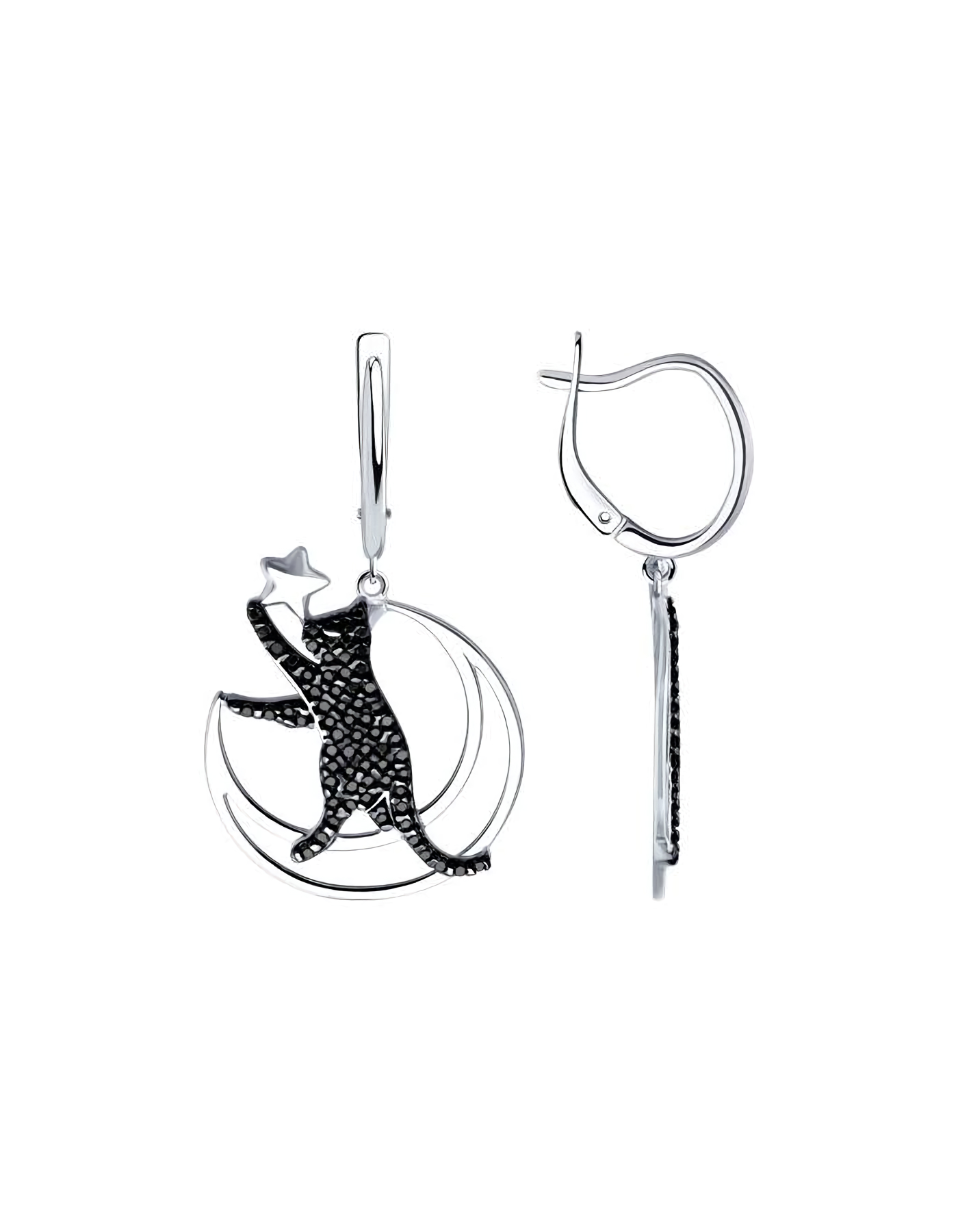 

Серьги подвески из серебра TEO MAORI 894026794, фианит, 894026794