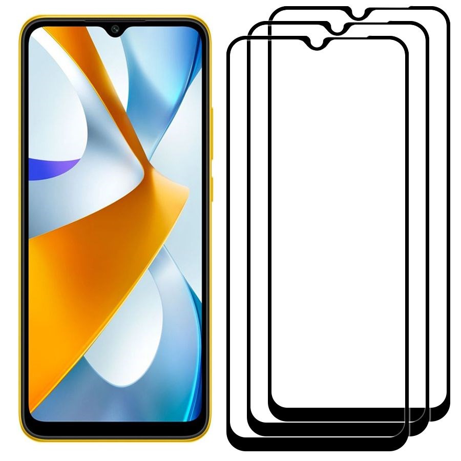 

Комплект из 3х стекол Full Glue Premium Krutoff для Xiaomi Poco C40 черное