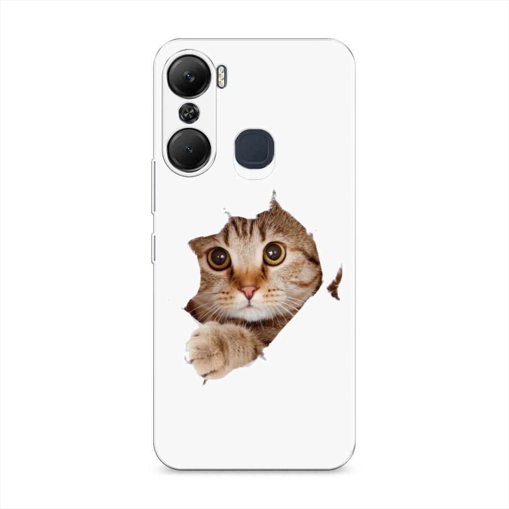 Чехол для Infinix Hot 12 Pro Кот и бумага