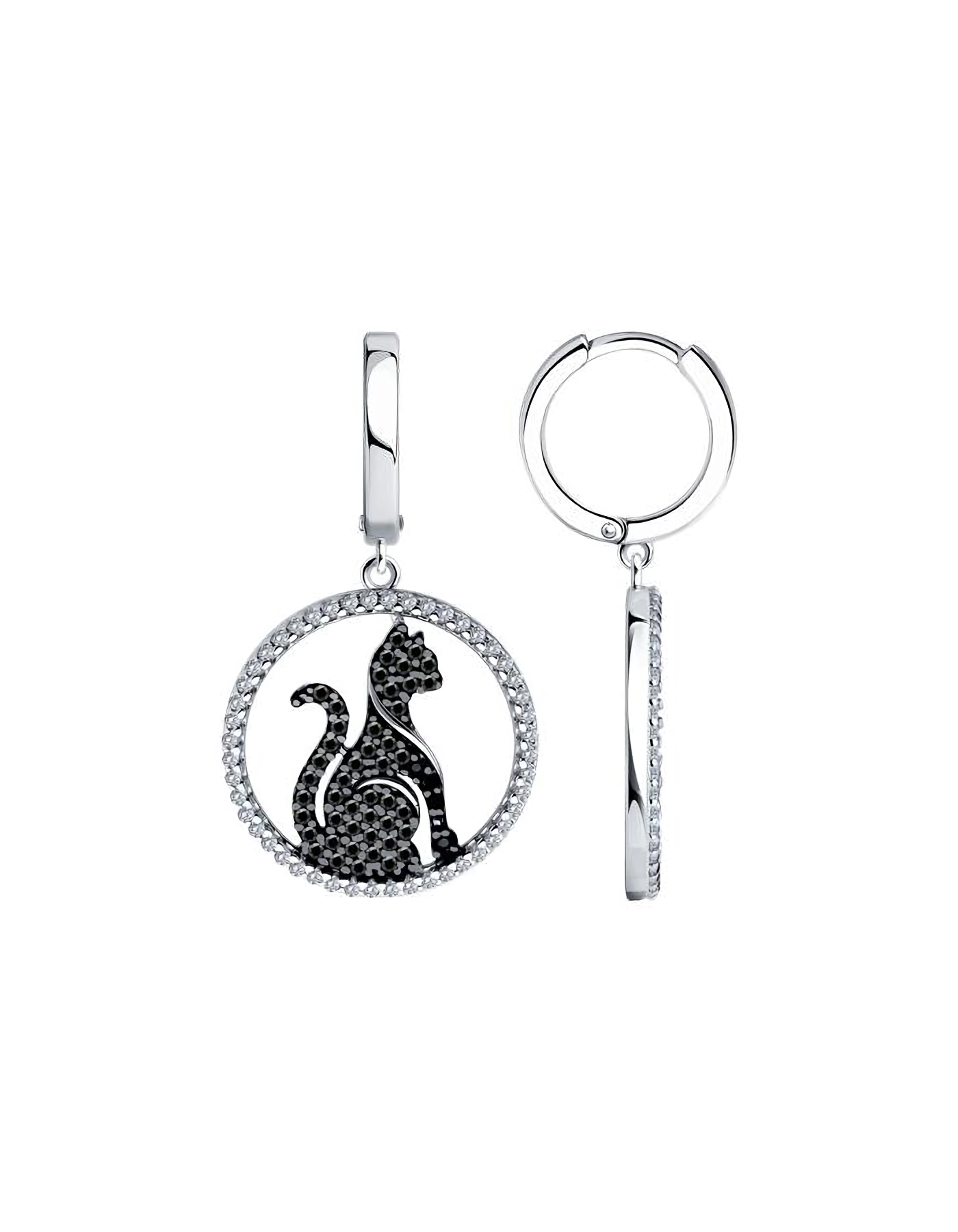 

Серьги подвески из серебра TEO MAORI 894026785, фианит, 894026785