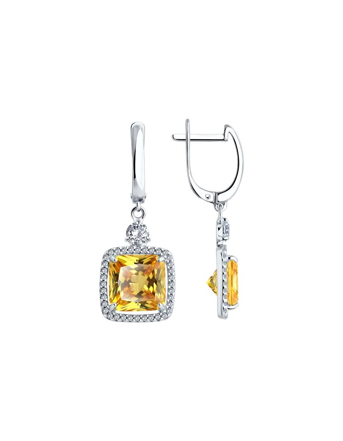 

Серьги подвески из серебра TEO MAORI 894026780, фианит, 894026780