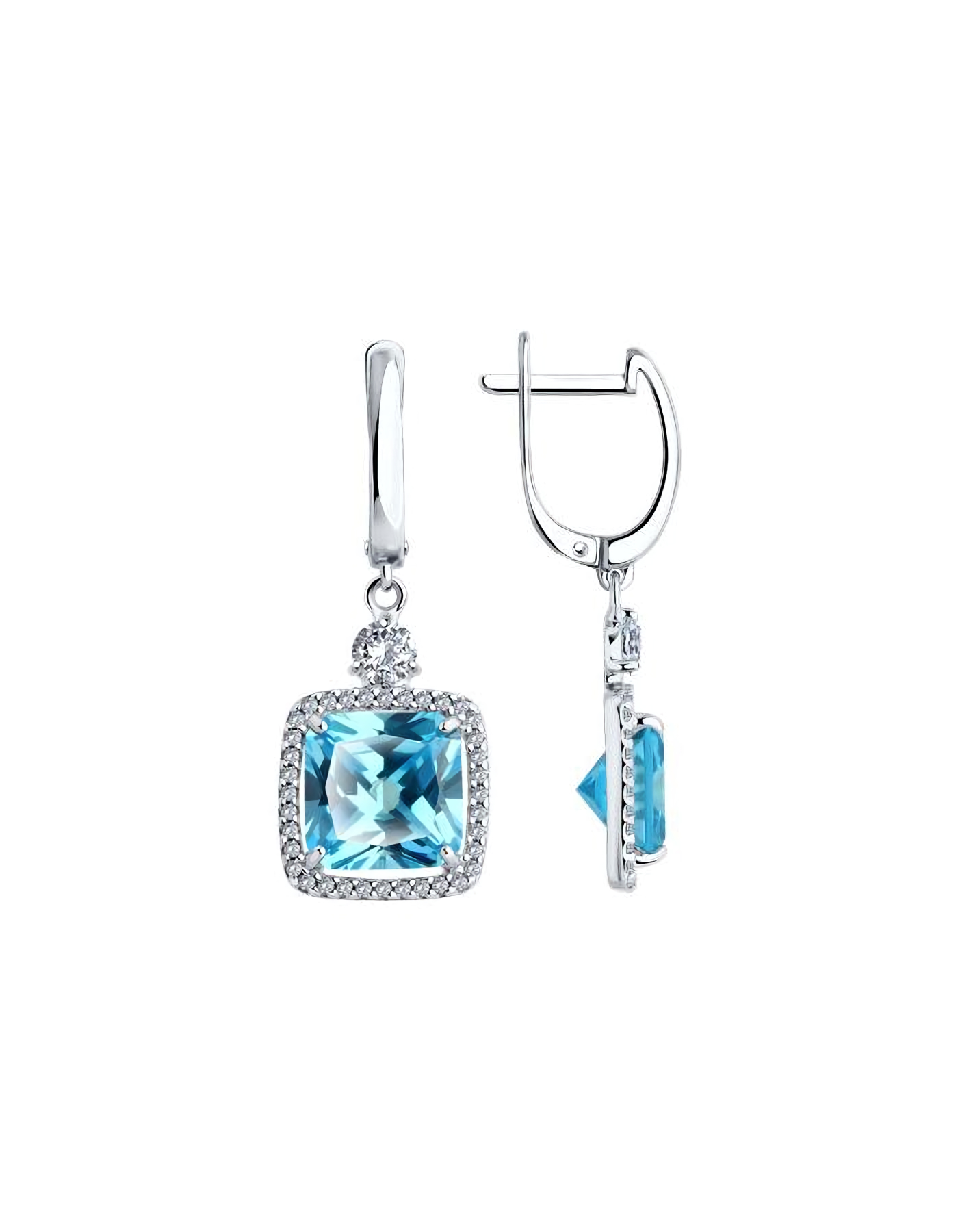 

Серьги подвески из серебра TEO MAORI 894026779, фианит, 894026779