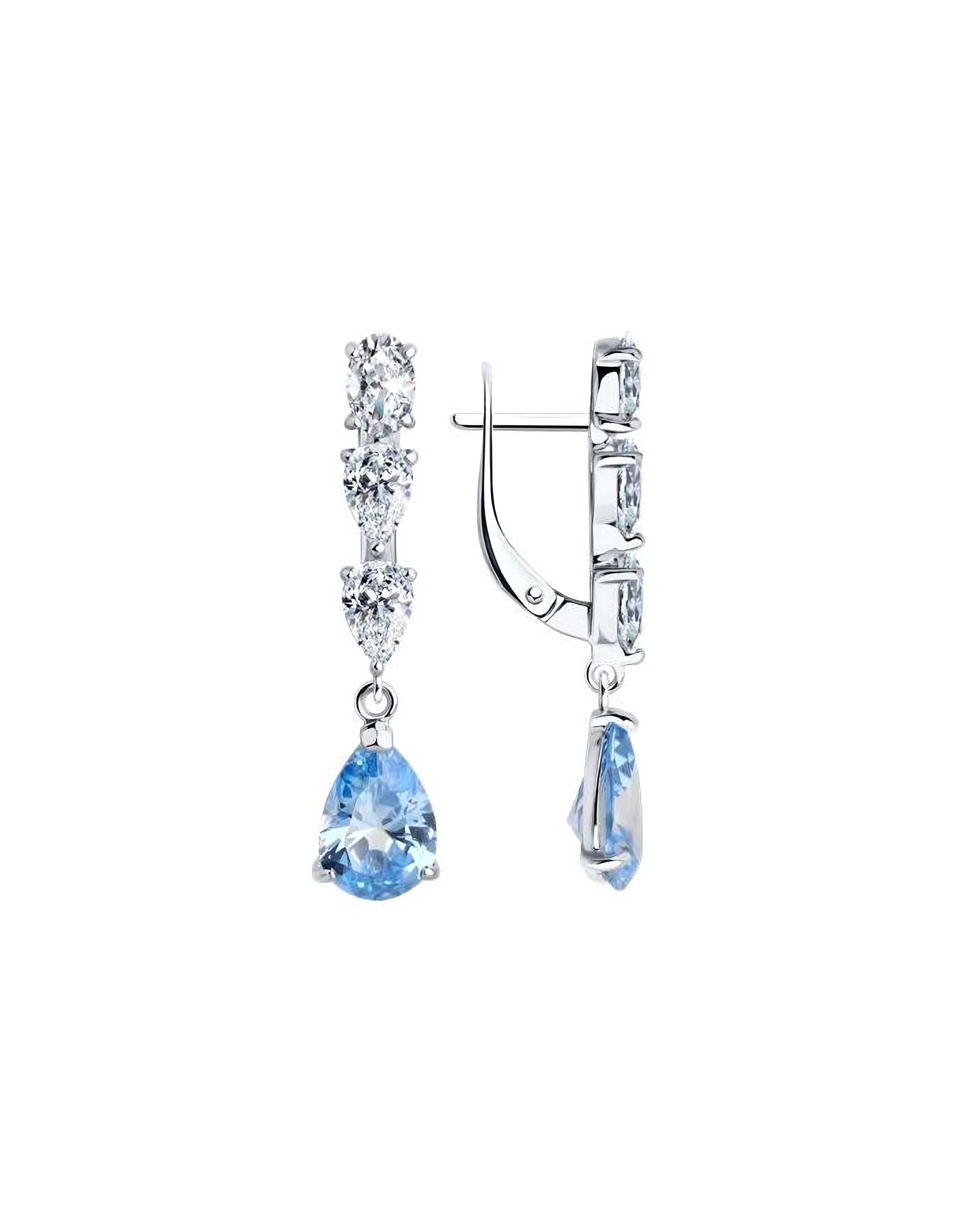 

Серьги подвески из серебра TEO MAORI 894026774, фианит, 894026774