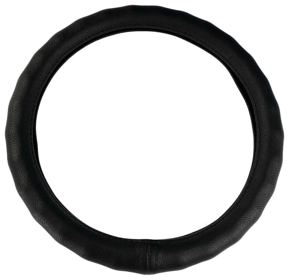 Оплетка руля (M) 37-39см черная/черная нить экокожа Волна DREAMCAR