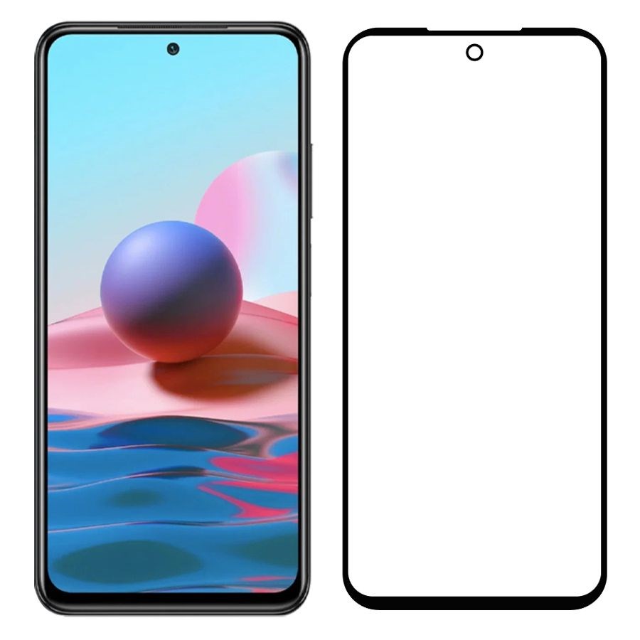 

Стекло защитное Krutoff с полной проклейкой для Xiaomi Redmi Note 10 черное