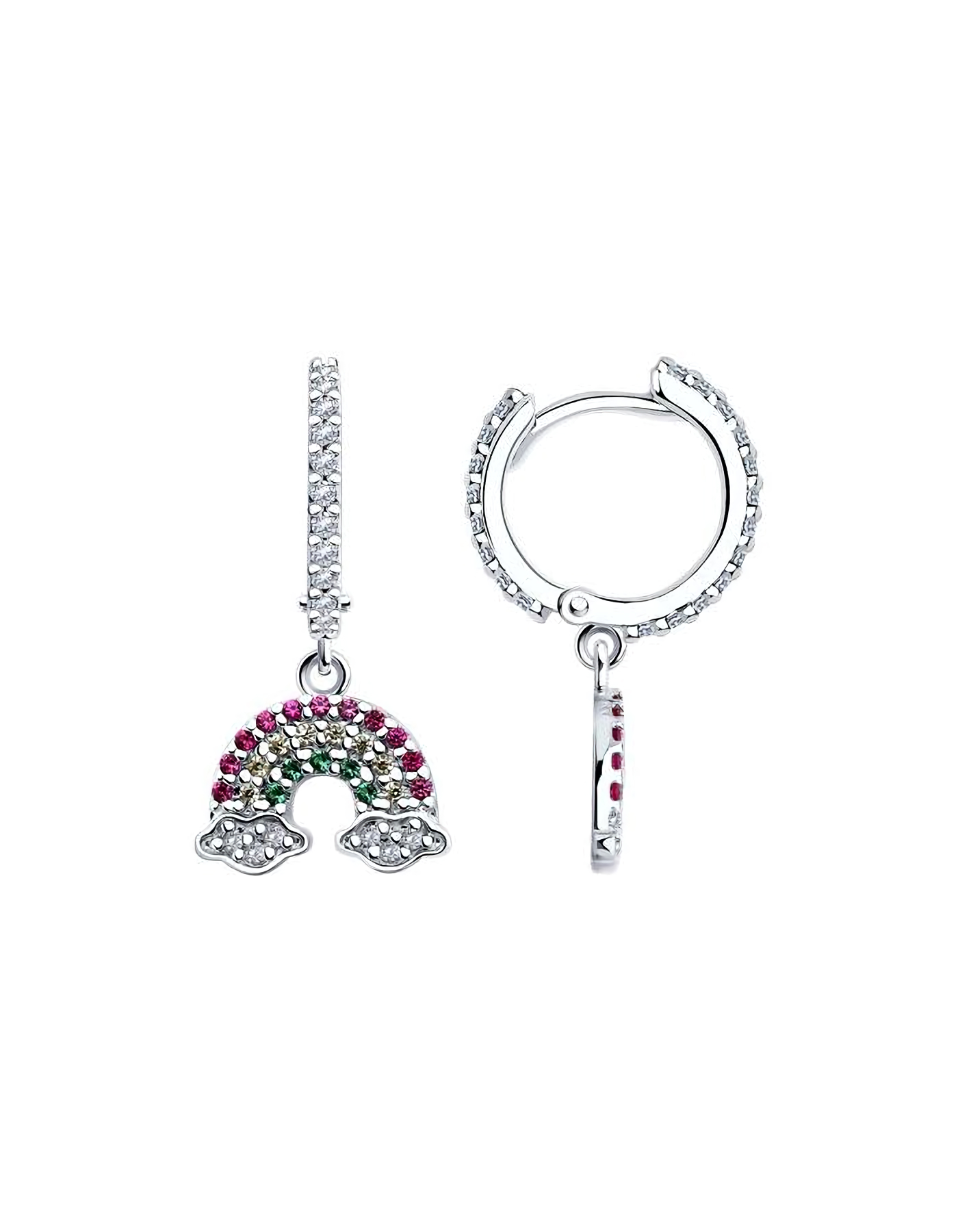 

Серьги подвески из серебра TEO MAORI 894026742, фианит, 894026742