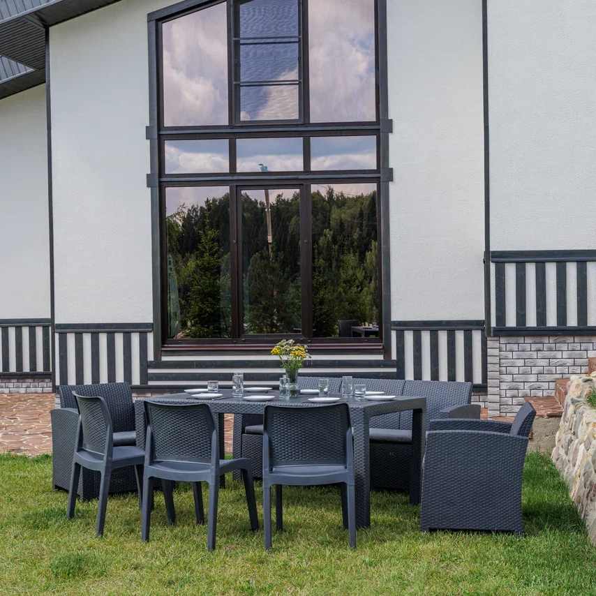 Обеденный комплект Royal Family Lana Dining XL 835-855-81-71 графит 63742₽