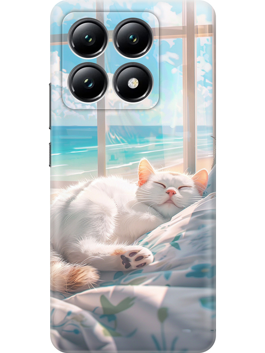 

Силиконовый чехол на Xiaomi 14T с принтом "Отдыхающий котик", Прозрачный;белый;голубой, 785978412