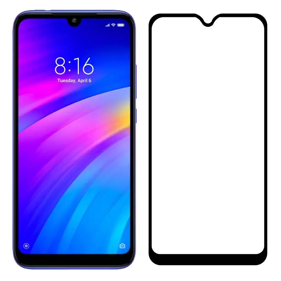 

Стекло защитное Krutoff с полной проклейкой для Xiaomi Redmi 7 черное