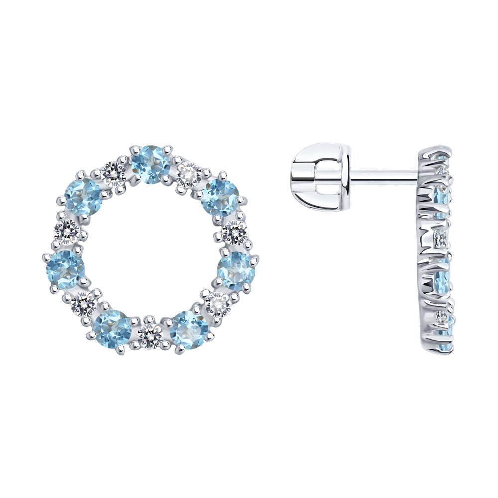 

Серьги из серебра SOKOLOV 92023019, фианит/топаз, 92023019