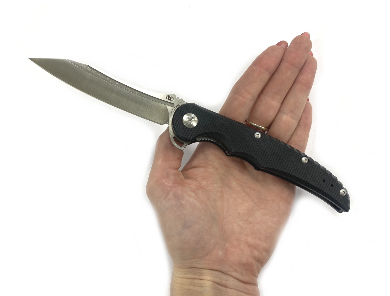 Складной нож Reptilian Скальд-01 сталь 9Cr18MoV, рукоять Black G10