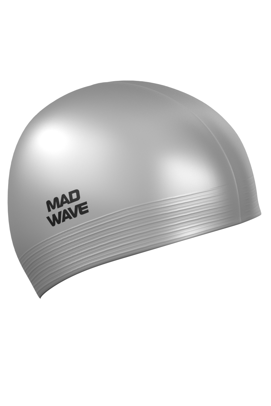 фото Шапочка для плавания mad wave solid soft silver