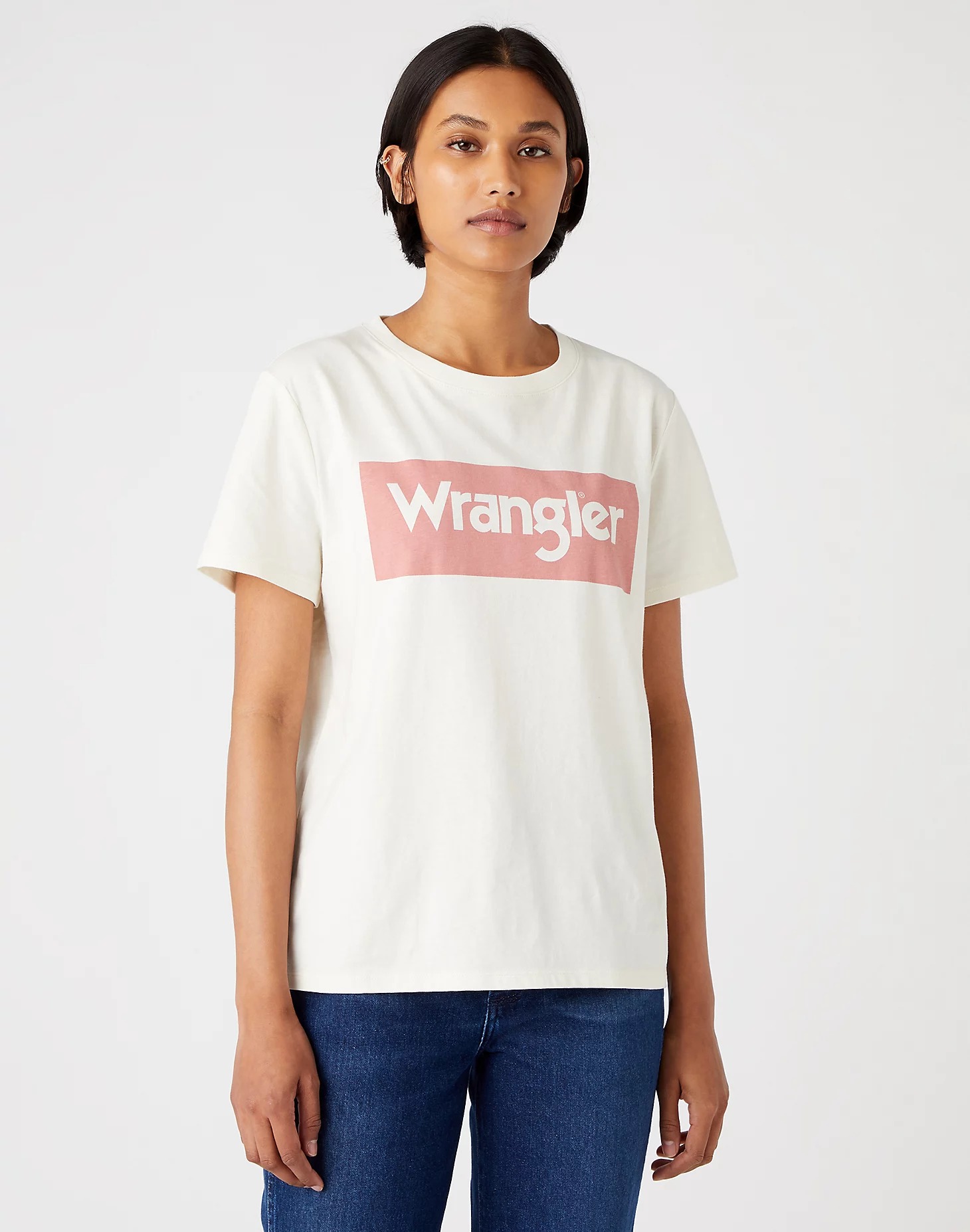 фото Футболка женская wrangler box logo tee белая 3xl