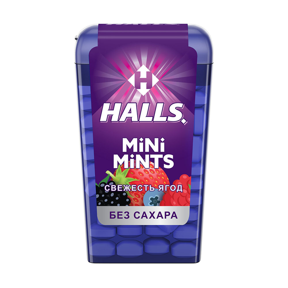

Леденцы Halls Mini Mints свежесть ягод без сахара 12,5 г