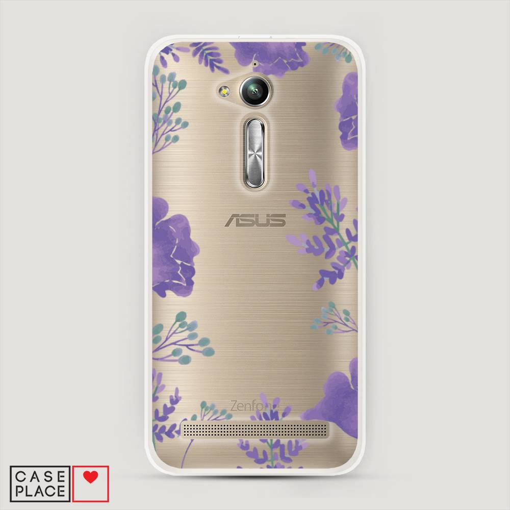 фото Чехол awog "сиреневая цветочная рамка" для asus zenfone go zb500kg