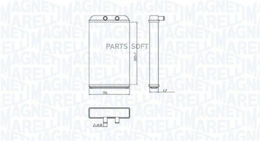 MAGNETI MARELLI 350218402000 Радиатор отопителя [300x195] 1шт