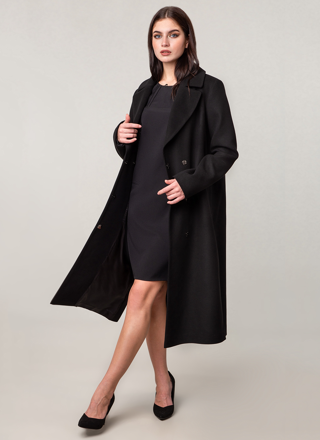 Пальто женское Каляев 61759 черное 42 RU