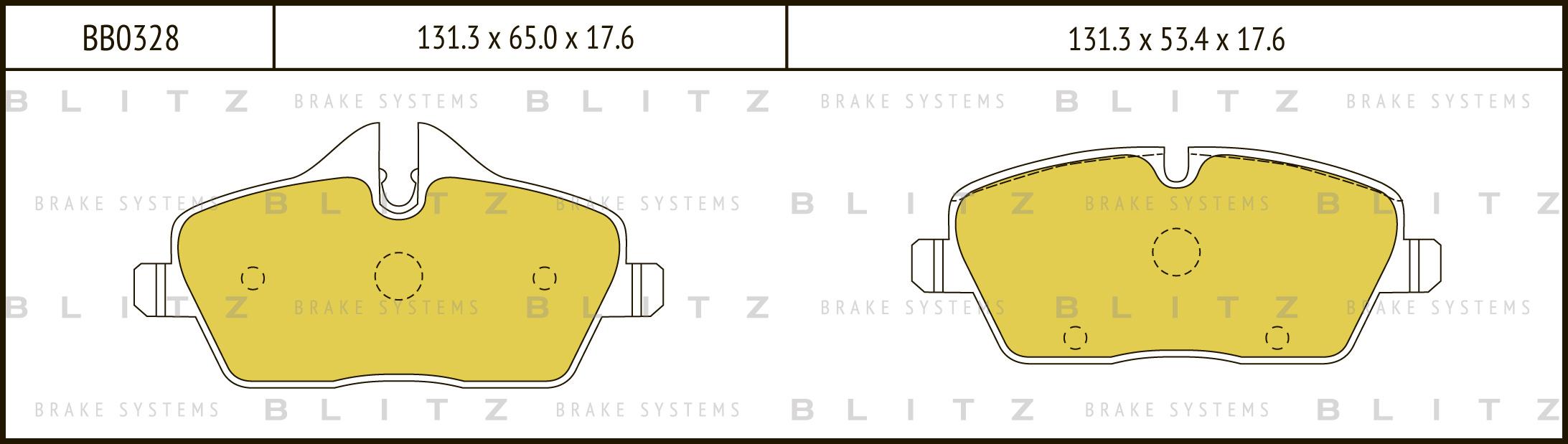 

Тормозные колодки BLITZ передние дисковые bb0328