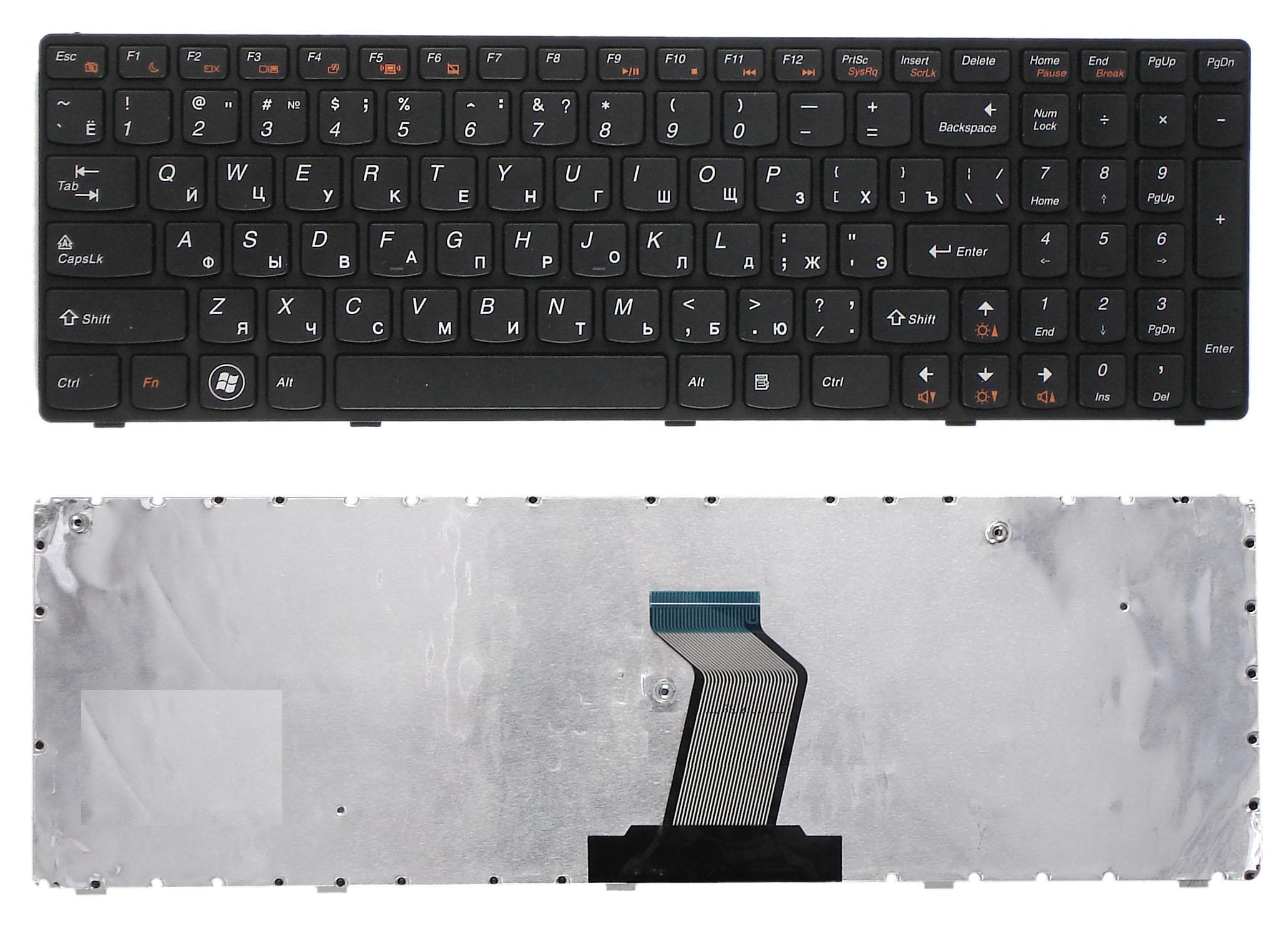 фото Клавиатура oem для ноутбука lenovo ideapad z560/z565/g570 черная с рамкой