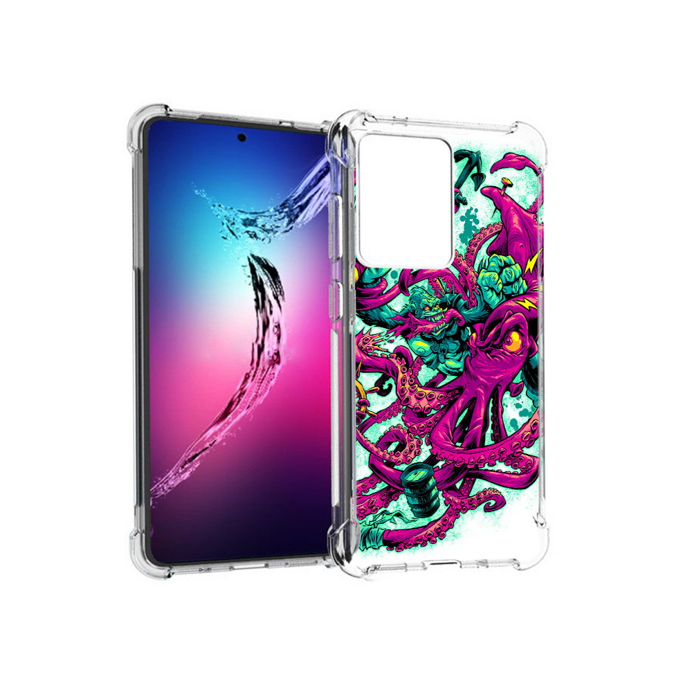 

Чехол MyPads Tocco для Samsung Galaxy S20+ фиолетовый кракен (PT141343.495.657), Прозрачный, Tocco