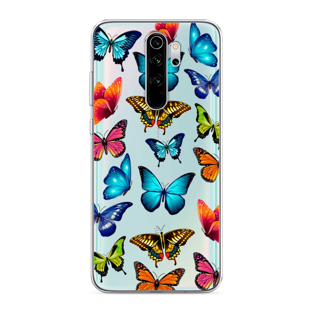 фото Силиконовый чехол "разные бабочки" на xiaomi redmi note 8 pro awog