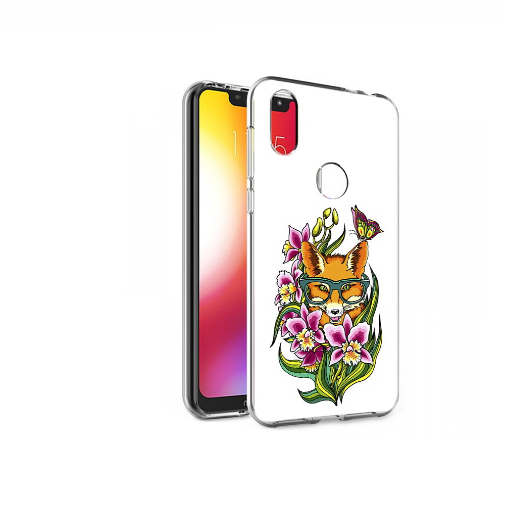 

Чехол MyPads Tocco для Motorola One Лиса в цветах (PT126881.369.108), Прозрачный, Tocco