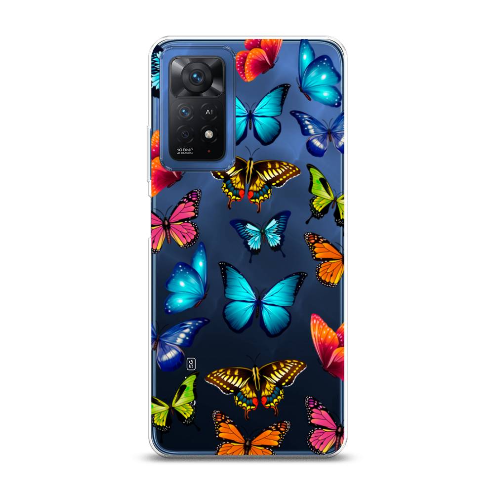 фото Силиконовый чехол "разные бабочки" на xiaomi redmi note 11 pro 5g awog