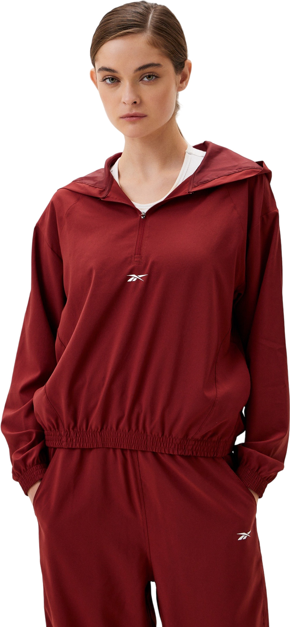 Анорак женский Reebok ID TRAIN WOVEN JACKET бордовый XL