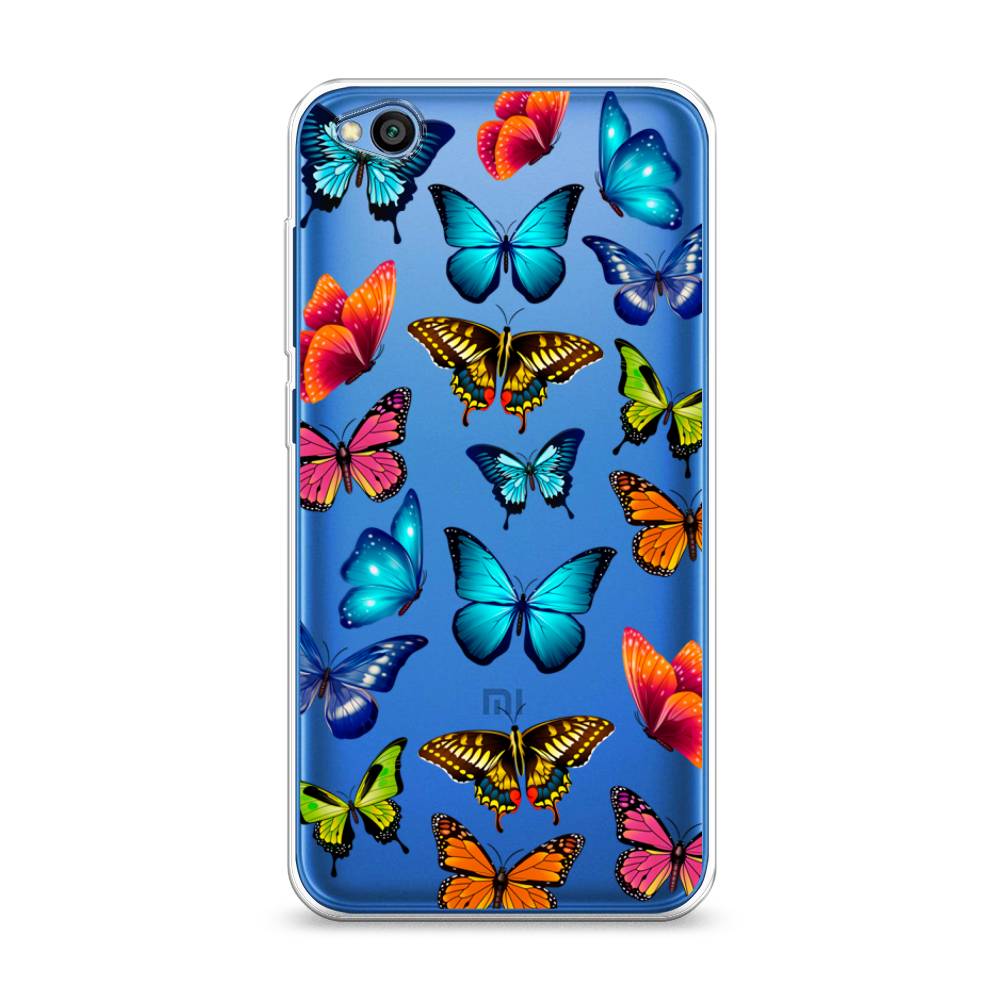 фото Силиконовый чехол "разные бабочки" на xiaomi redmi go awog