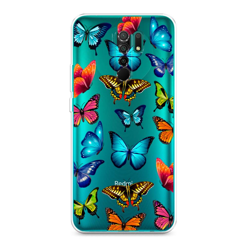 фото Силиконовый чехол "разные бабочки" на xiaomi redmi 9 awog
